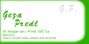 geza predl business card